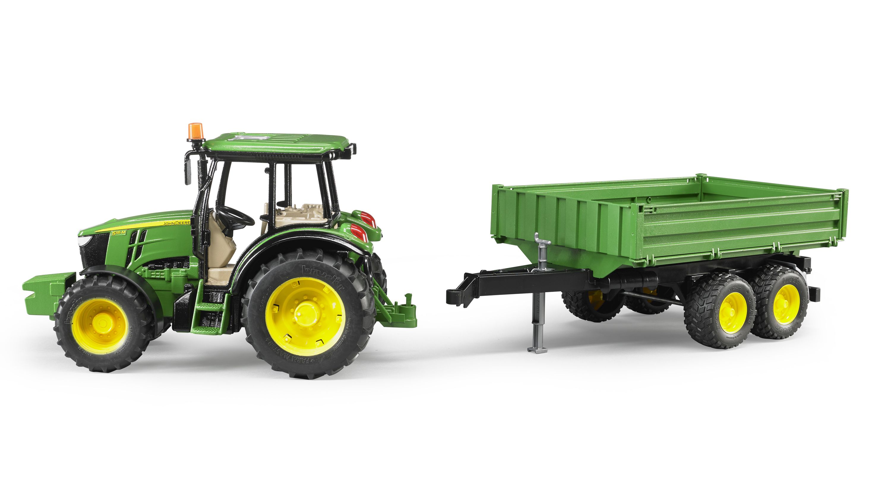 Bruder John Deere 5115M mit Bordwandanhänger