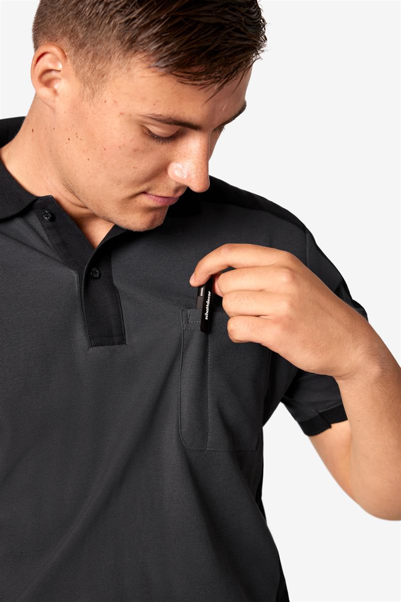 FHB Polo-Shirt Konrad, anthrazit-schwarz 3XL