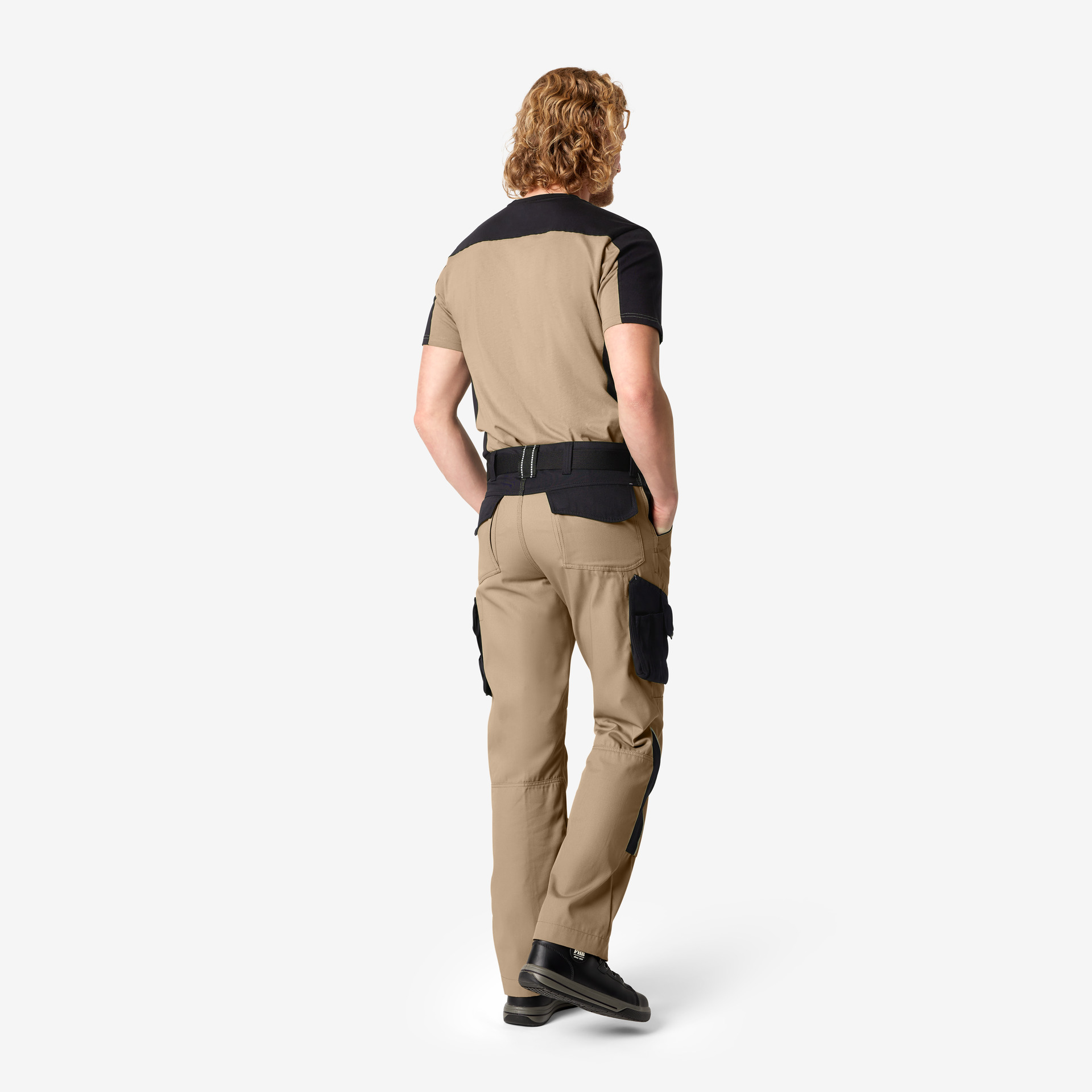 FHB Arbeitshose Bruno, beige-schwarz 46