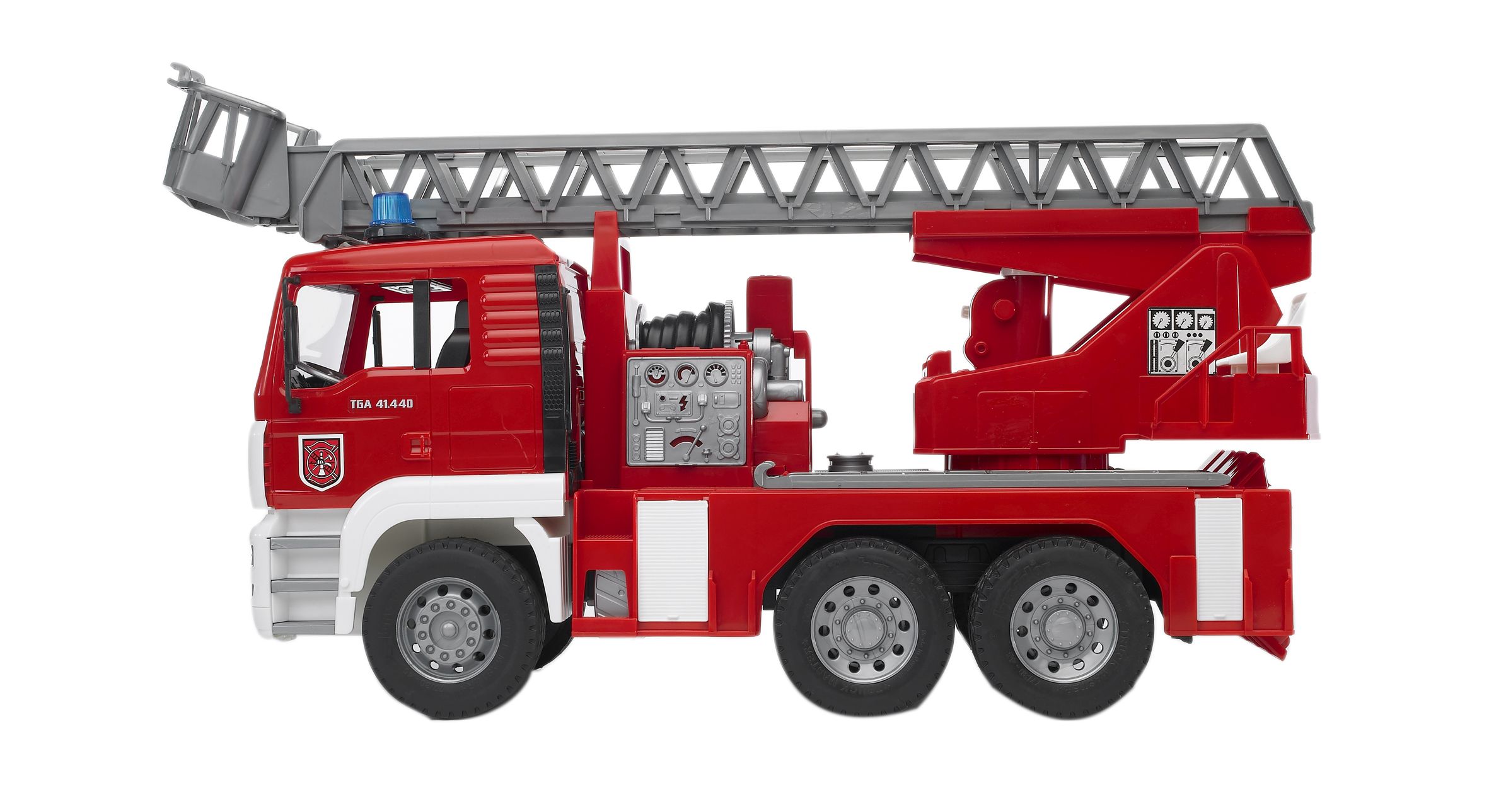 Bruder MAN Feuerwehr mit Drehleiter+Wasserpumpe