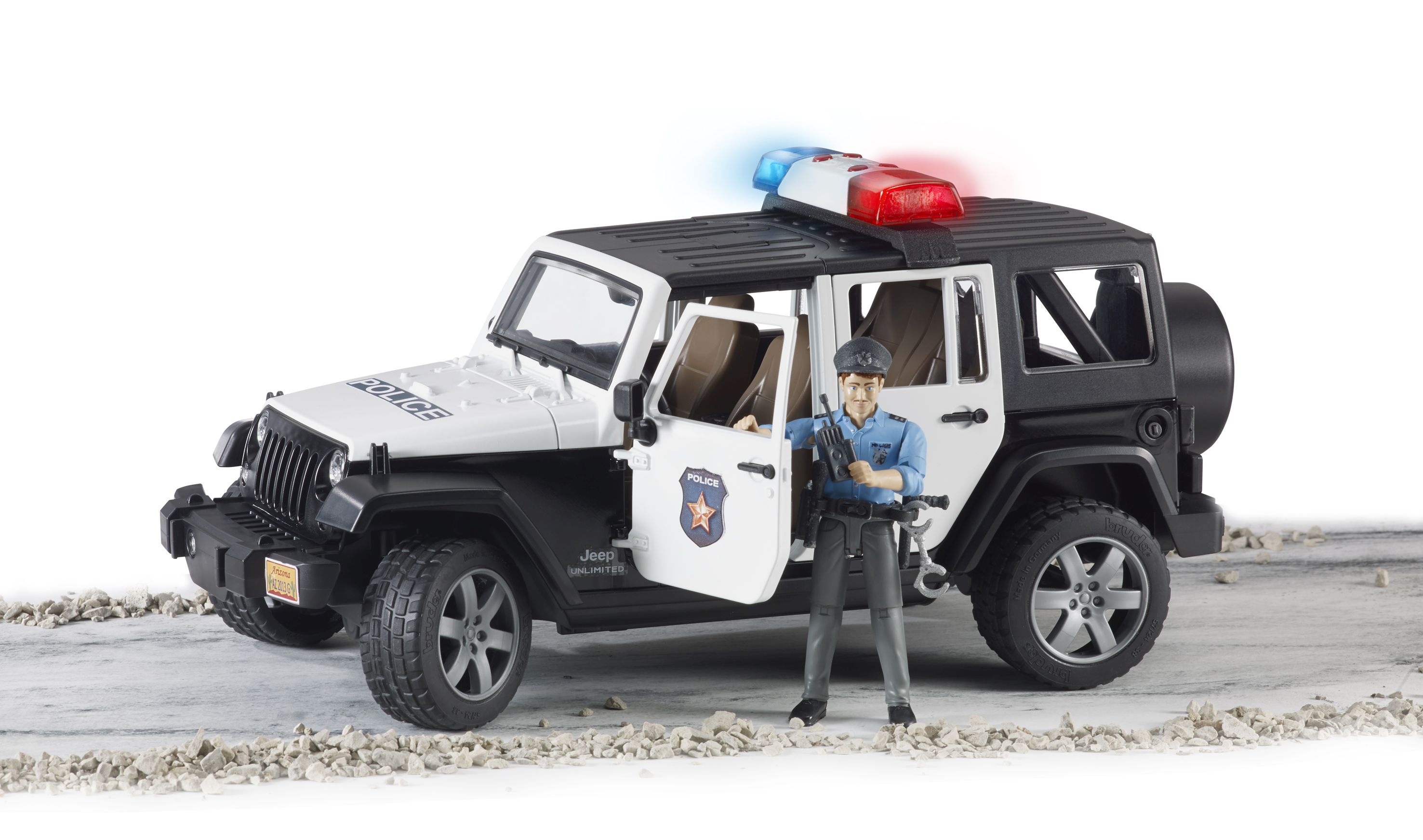 Bruder Jeep Wrangler Unlimited Rubicon Polizeifahrzeug & Polizist