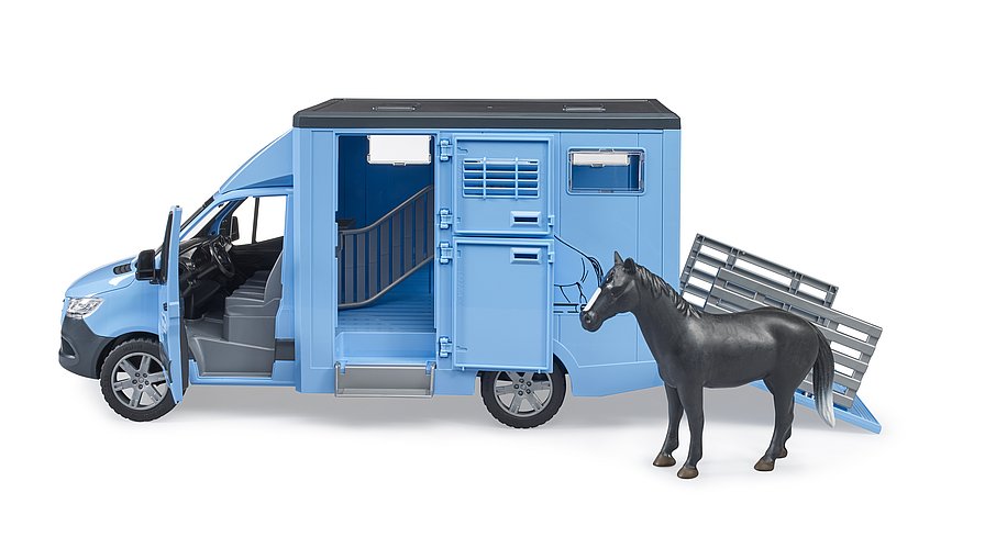 BRUDER MB Sprinter Tiertransporter + 1 Pferd