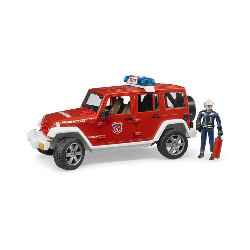 Bruder Jeep Wrangler Unlimited Rubicon Feuerwehr Einsatzfahrzeug & Feuerwehrmann