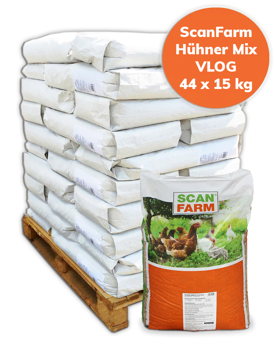 Palette ScanFarm Hühnermix GVO-frei, 44x15 kg