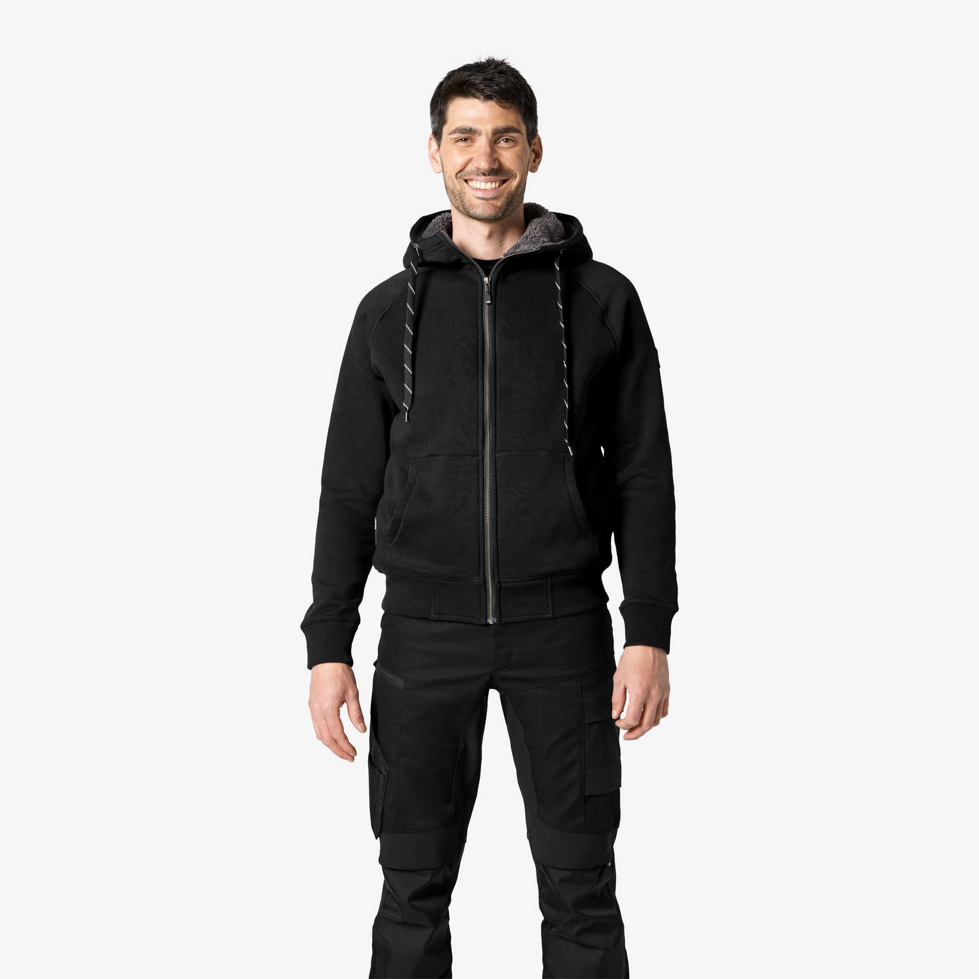 FHB Kapuzen-Sweat-Jacke Jörg, schwarz M