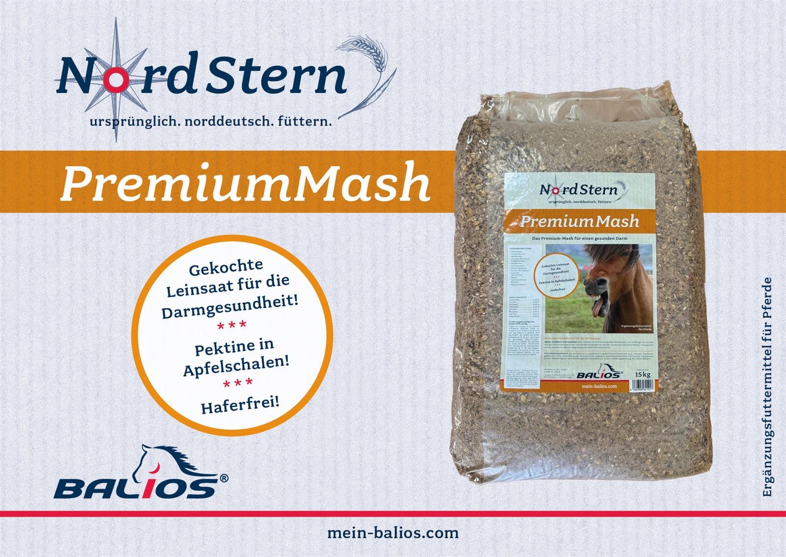 Balios Die Futter-Manufaktur Premium Mash für Pferde, 15 kg