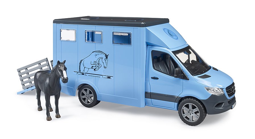 BRUDER MB Sprinter Tiertransporter + 1 Pferd
