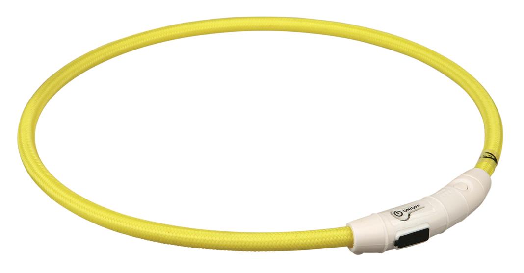 Trixie Flash Leuchtring USB, L-XL, 65 cm, gelb