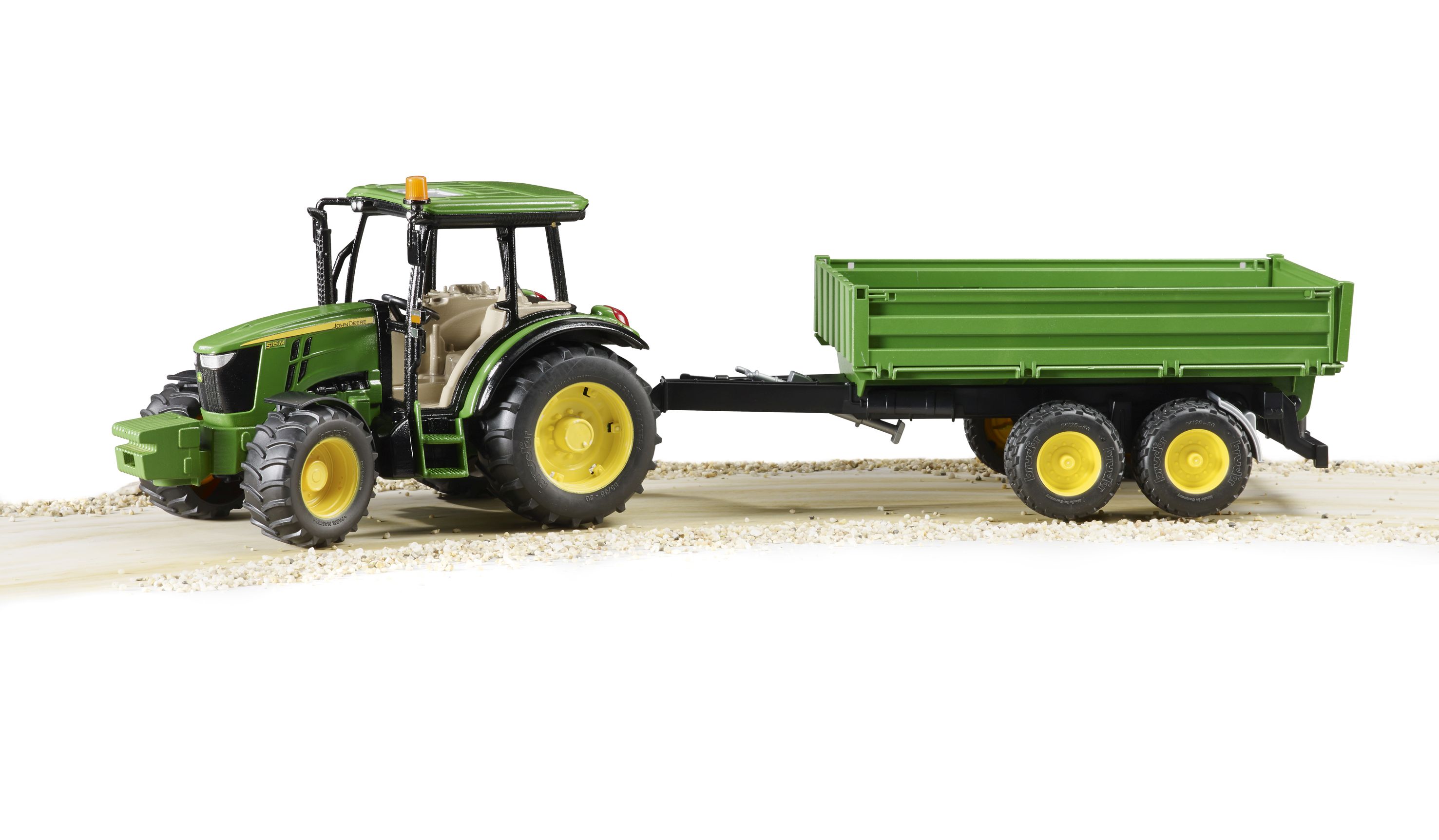 Bruder John Deere 5115M mit Bordwandanhänger