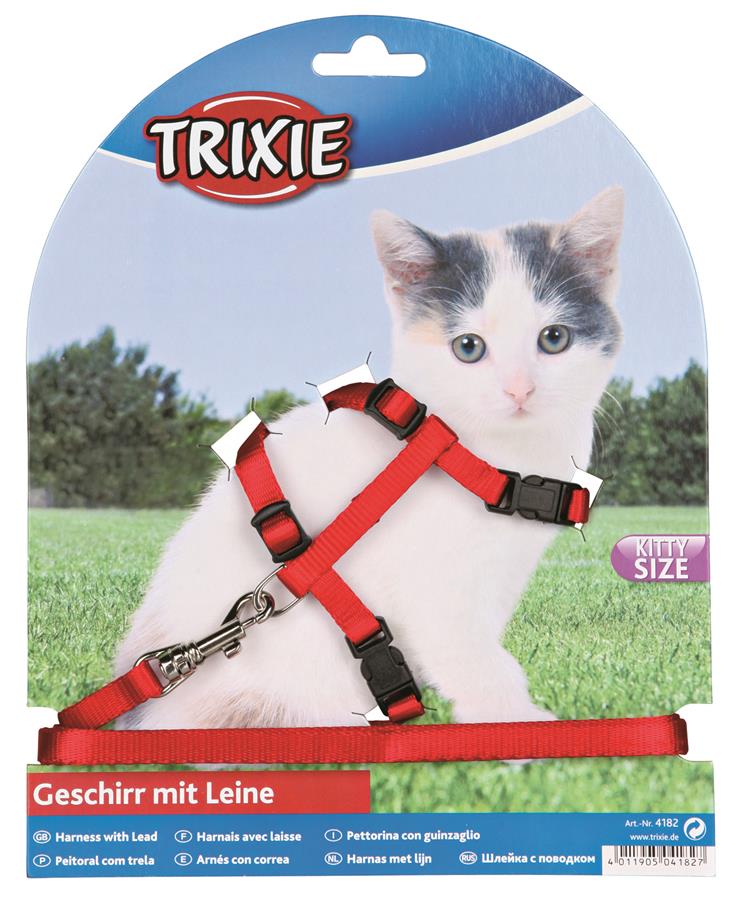 Trixie Kätzchengeschirr mit Leine, Nylon, 19-31 cm, 8 mm, 1,20 m