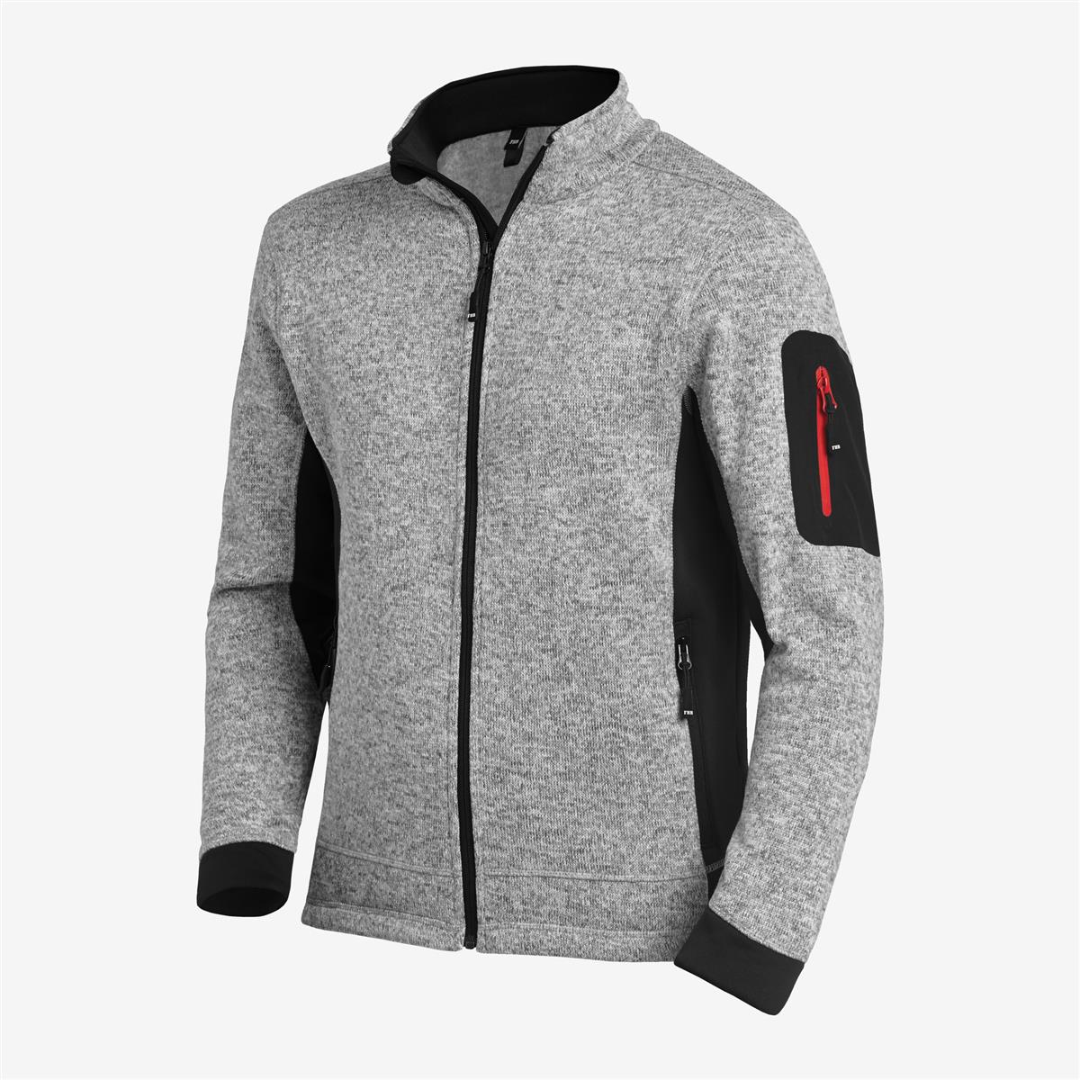 FHB Strick-Fleece Christoph, grau-schwarz 2XL