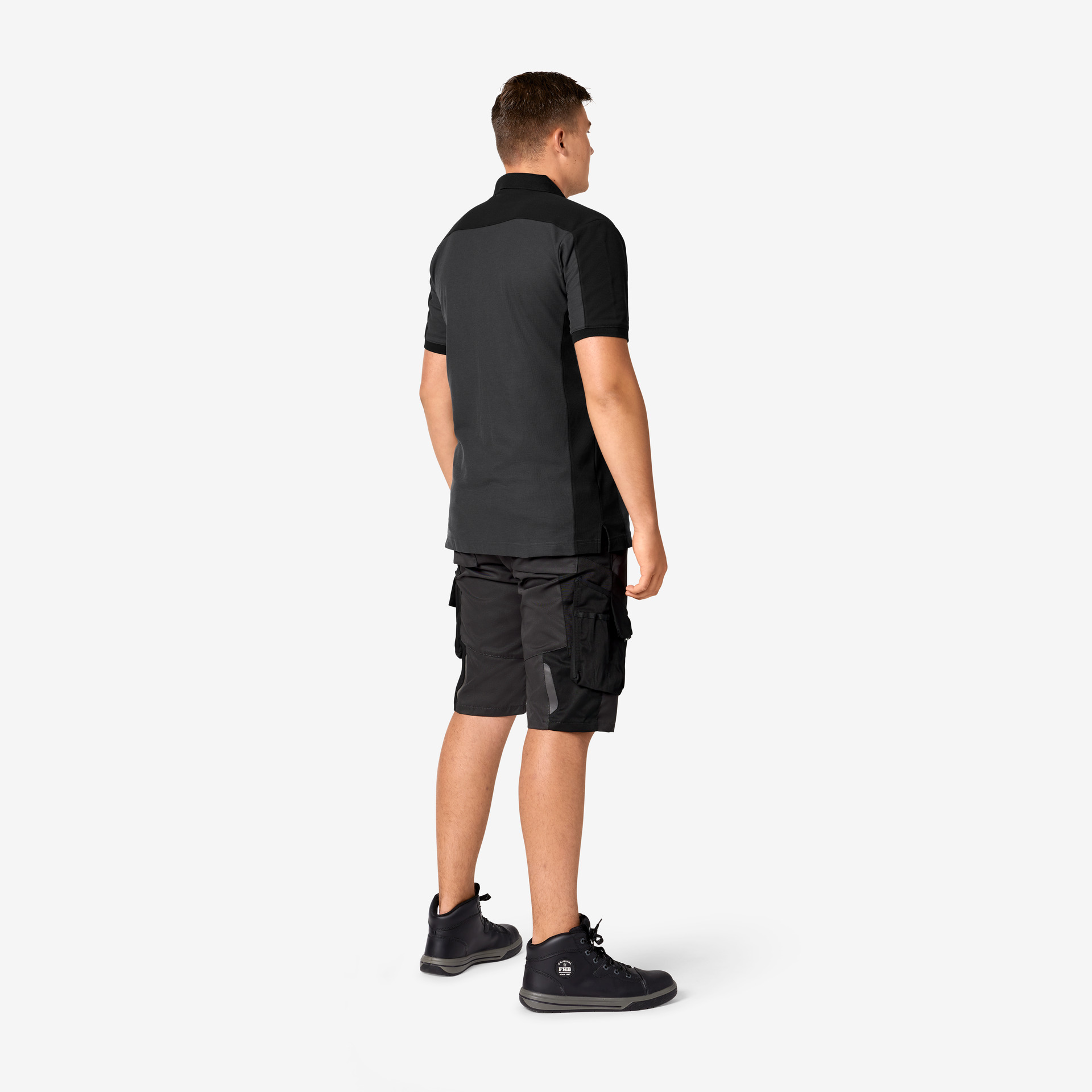 FHB Polo-Shirt Konrad, anthrazit-schwarz 3XL