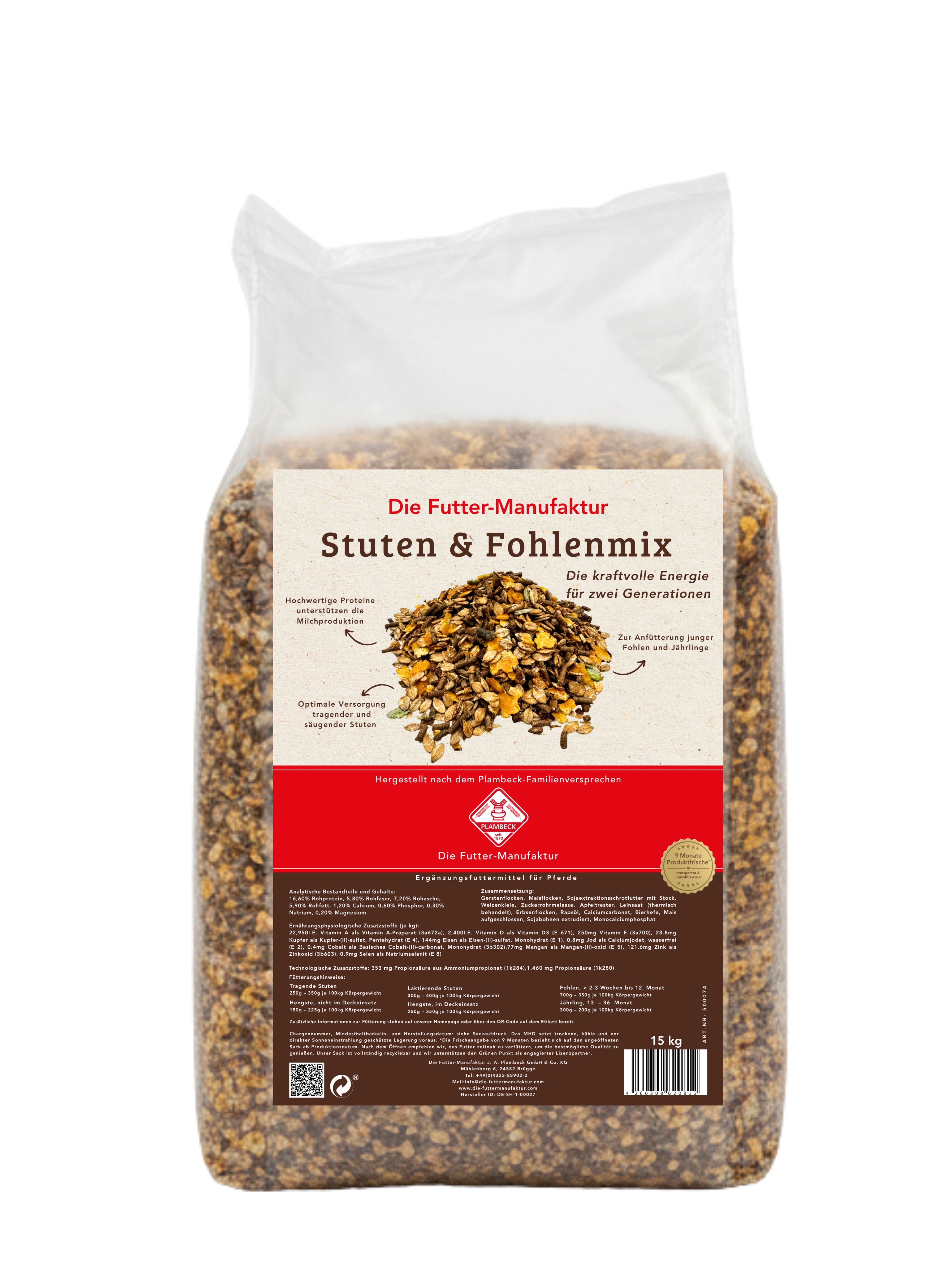 Die Futter-Manufaktur Stuten- und Fohlenmix für Pferde, 15 kg
