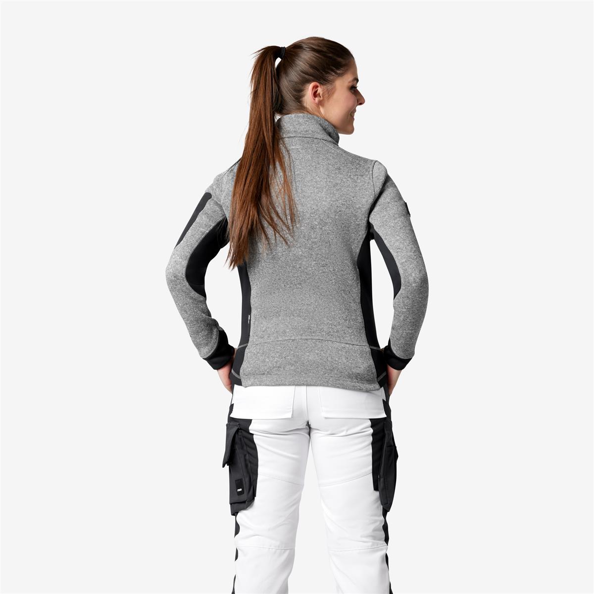 FHB Strick-Fleece Marieke, grau-schwarz
