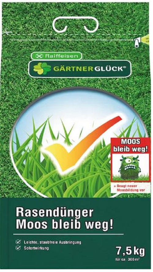 Gärtnerglück Rasendünger Moos bleib weg, 7,5 kg