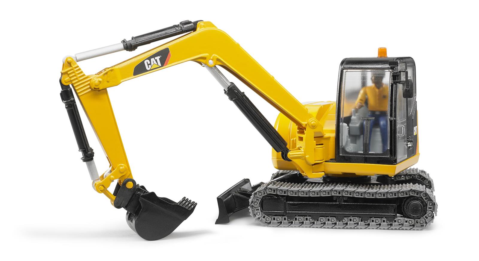 Bruder Caterpillar CAT Minibagger mit Bauarbeiter