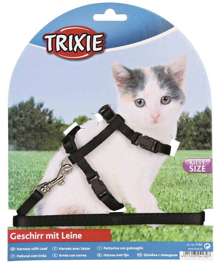 Trixie Kätzchengeschirr mit Leine, Nylon, 19-31 cm, 8 mm, 1,20 m
