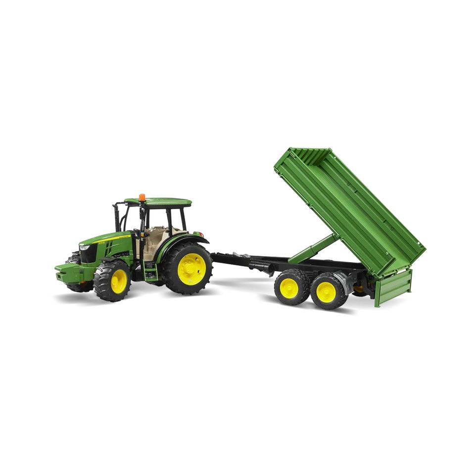 Bruder John Deere 5115M mit Bordwandanhänger