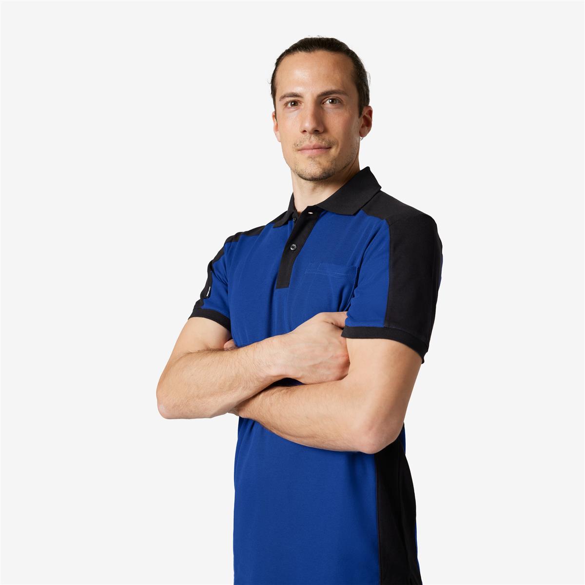FHB Polo-Shirt Konrad, royalblau-schwarz