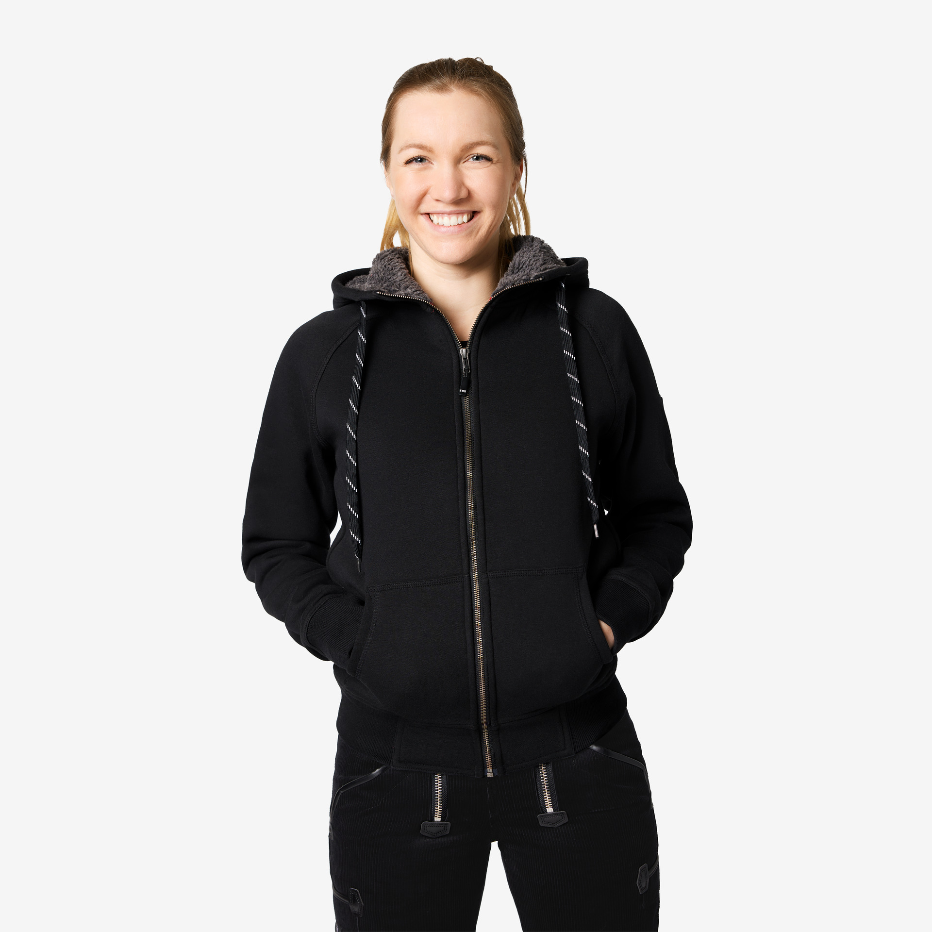 FHB Kapuzen-Sweat-Jacke Jörg, schwarz M