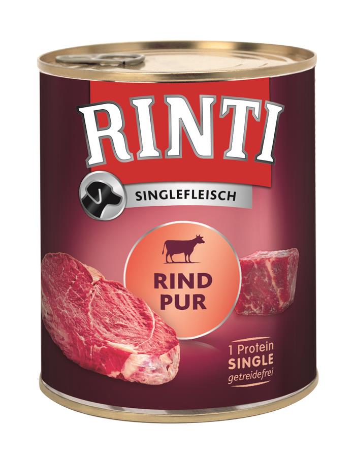 Rinti Singlefleisch Rind PUR Dosenfutter für Hunde getreidefrei, 800 g