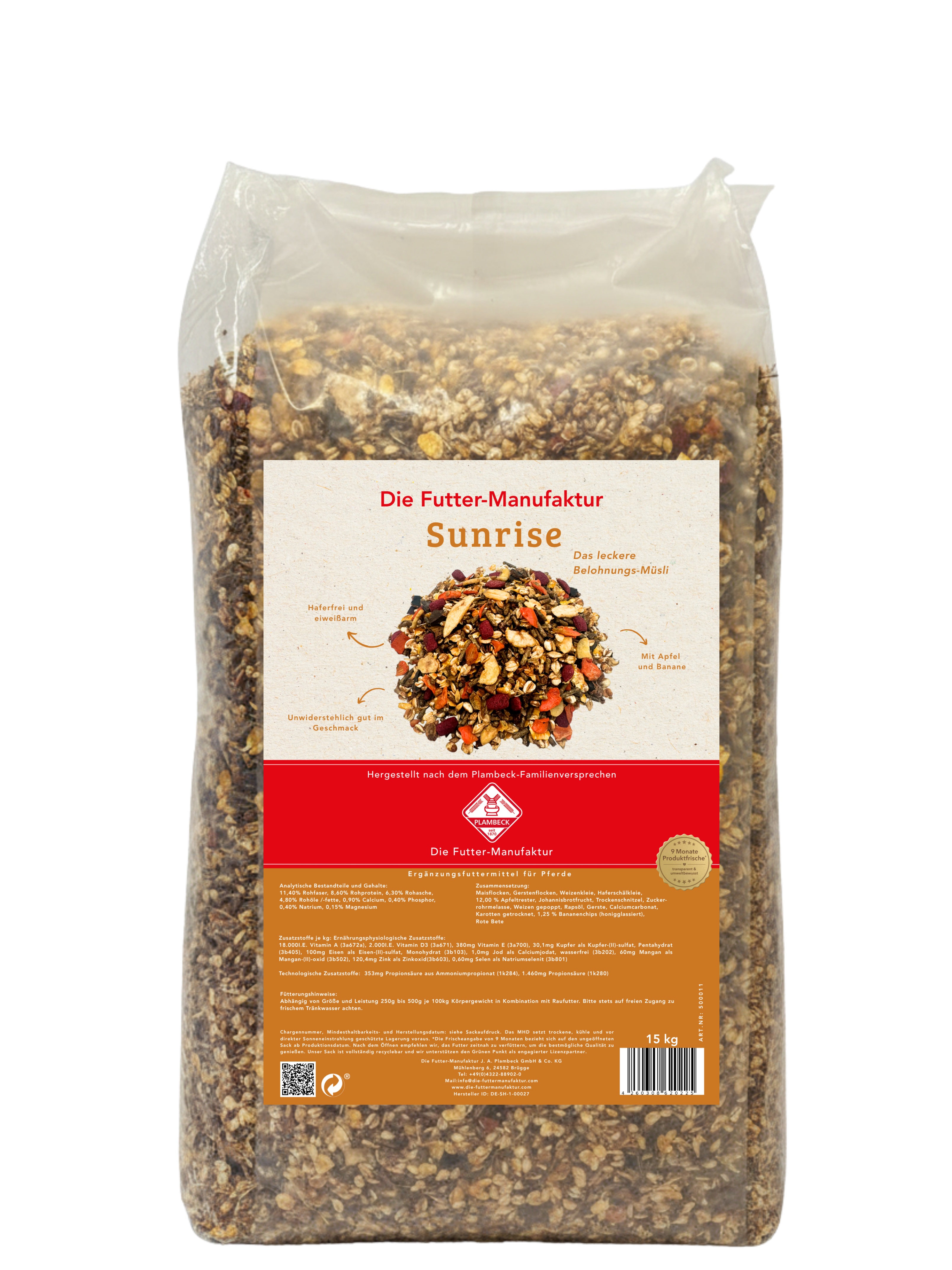 Die Futter-Manufaktur Sunrise für Pferde, 15 kg