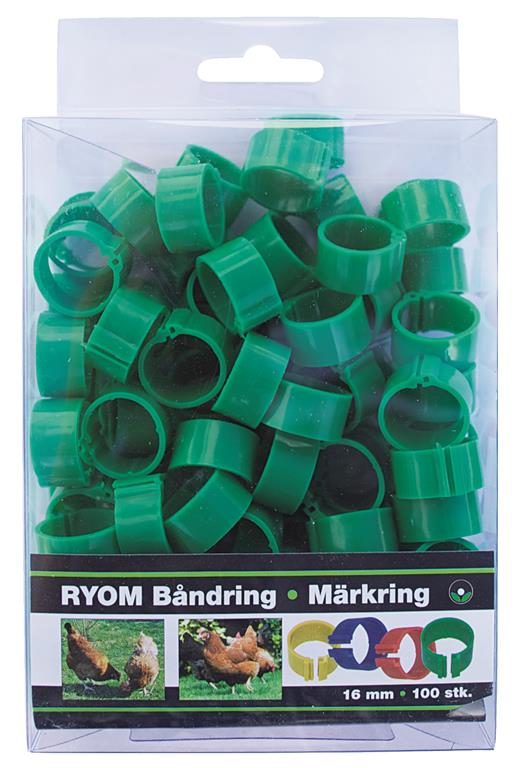 Ryom Bandringe Kunststoff grün 16 mm, 100 St.
