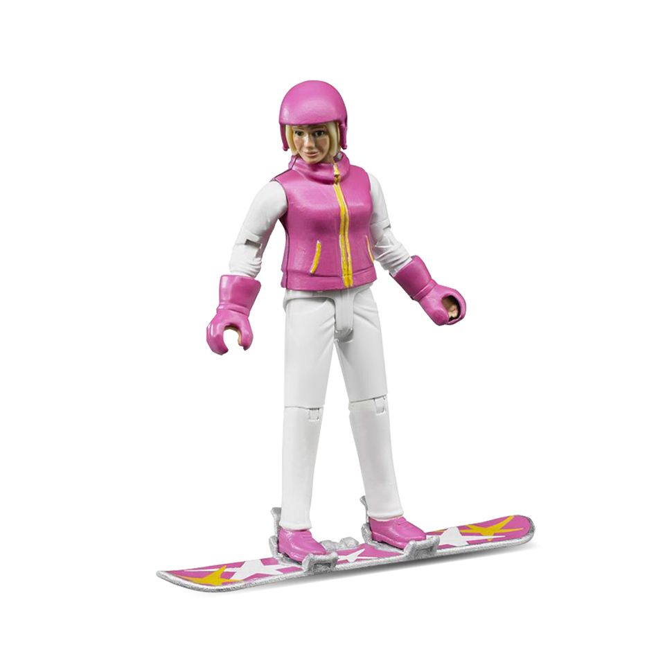 Bruder Snowboardfahrerin mit Zubehör