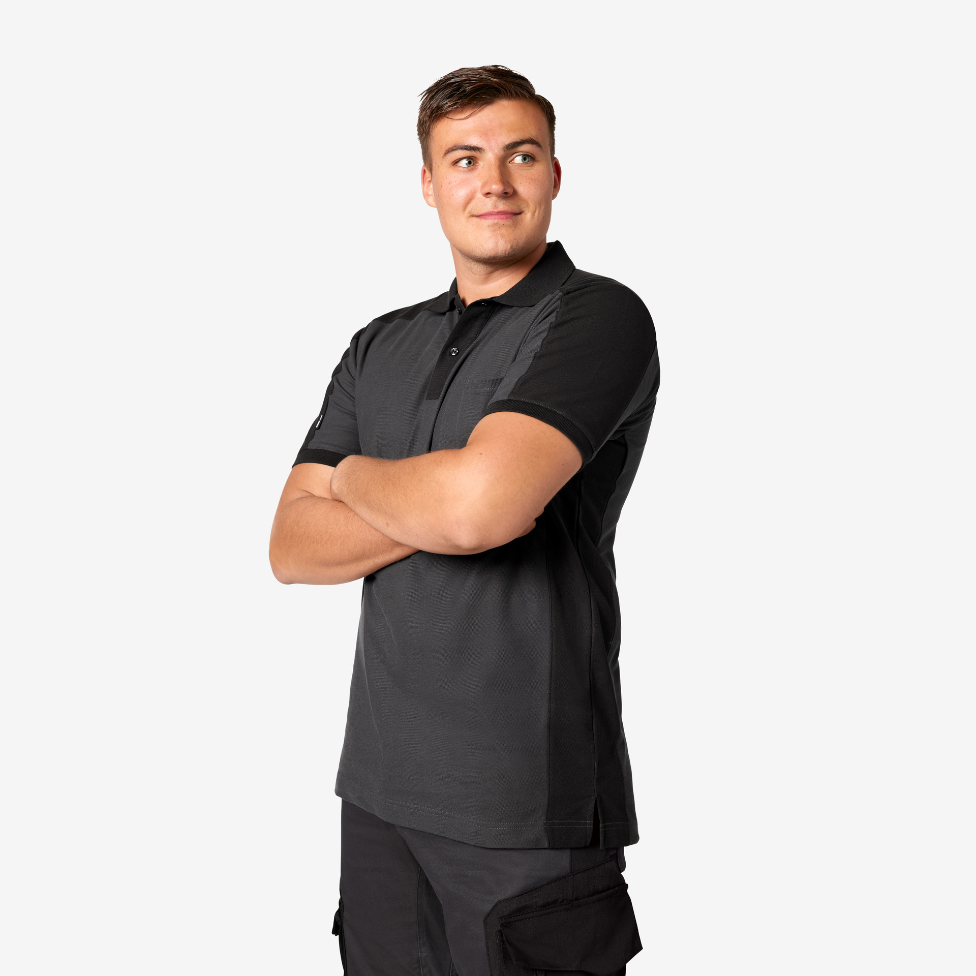 FHB Polo-Shirt Konrad, anthrazit-schwarz 3XL