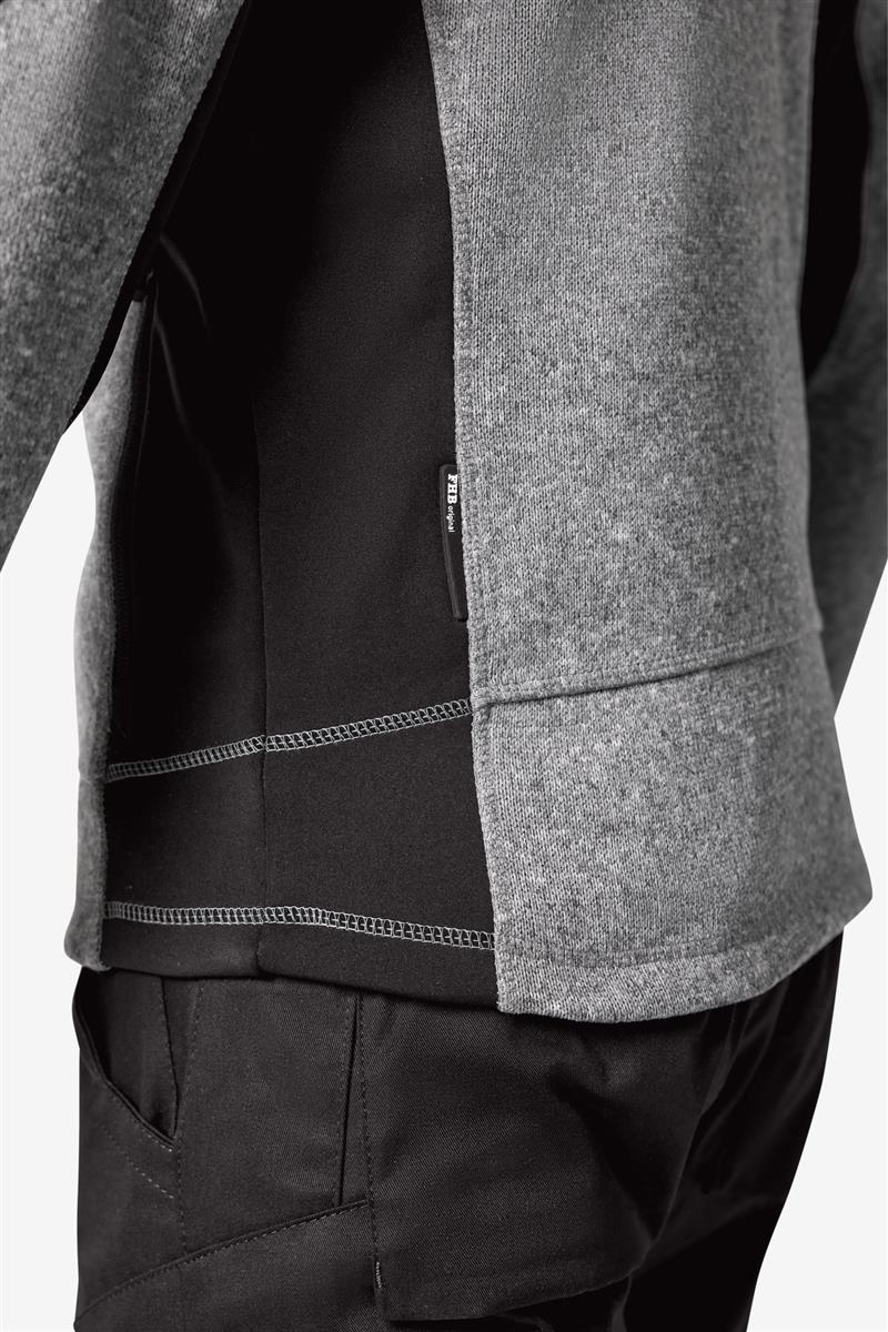 FHB Strick-Fleece Christoph, grau-schwarz 2XL