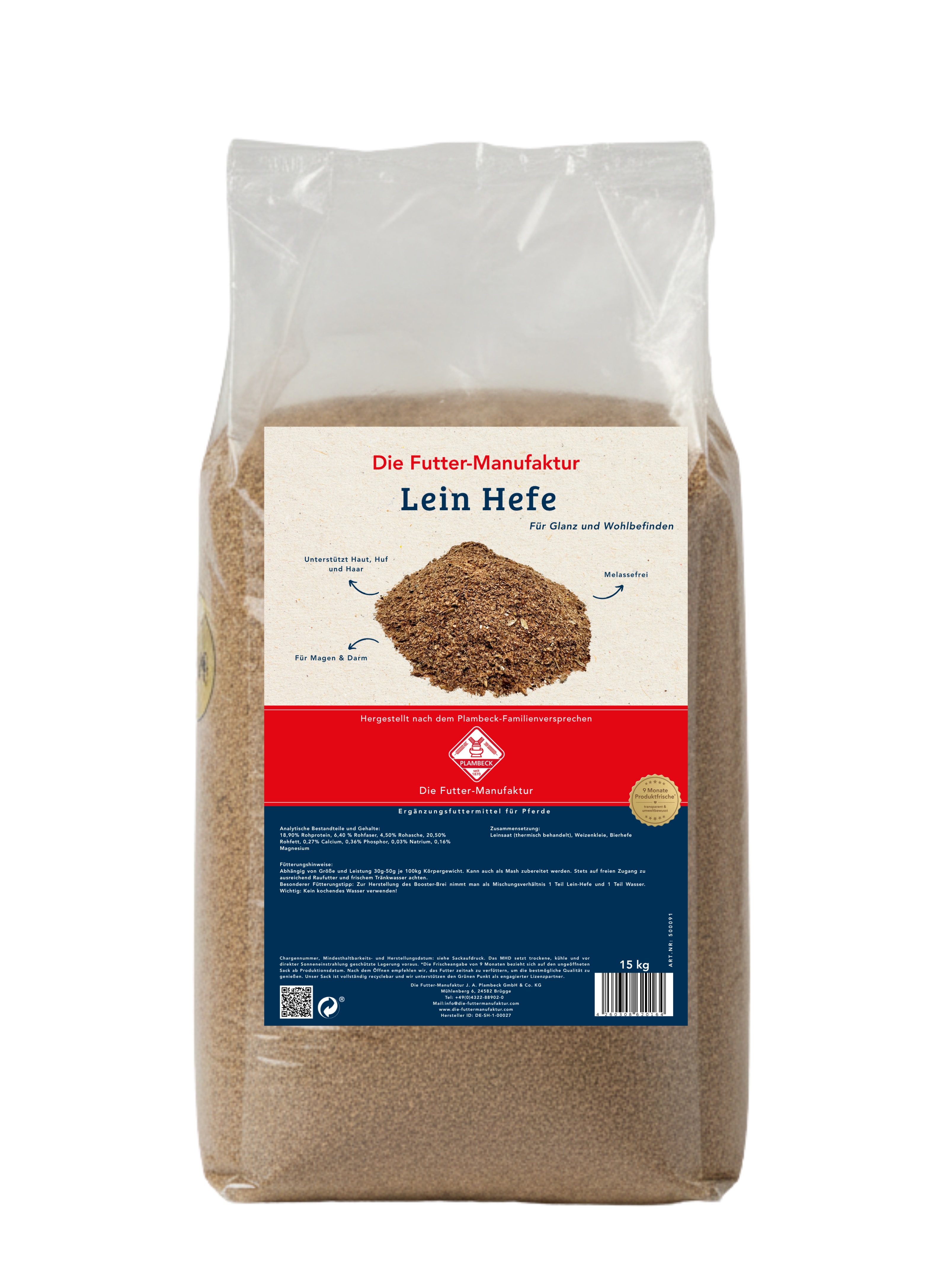 Die Futter-Manufaktur DeichKrone Lein-Hefe für Pferde, 15 kg