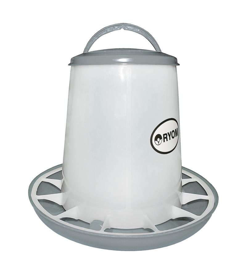 Ryom Geflügel Futterturm mit Deckel, 3 kg