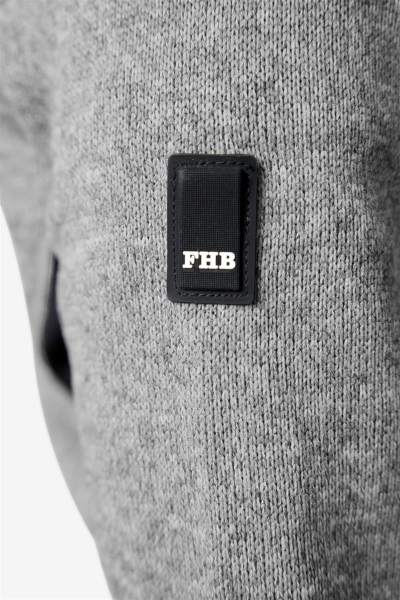 FHB Strick-Fleece Marieke, grau-schwarz XL