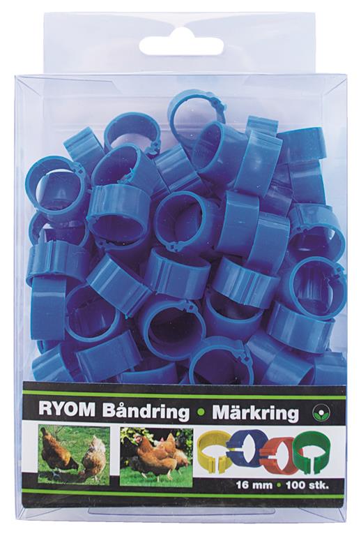 Ryom Bandringe Kunststoff blau 16 mm, 100 St.