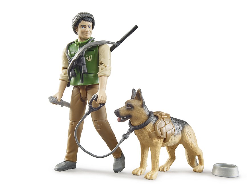 BRUDER bworld Förster mit Hund und Ausrüstung