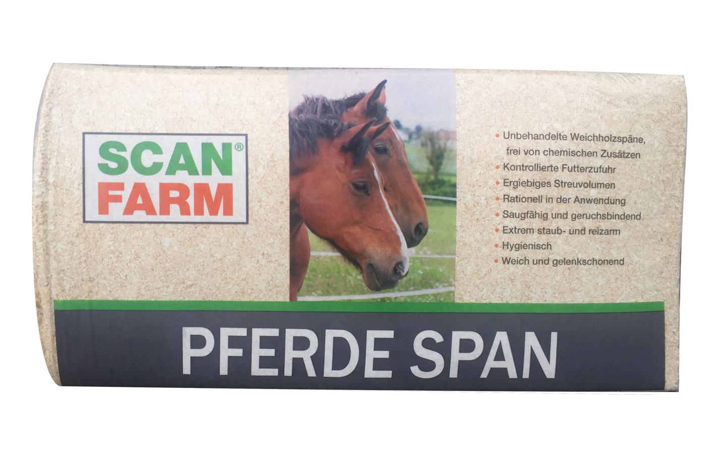 ScanFarm® Einstreu Pferde Hobelspäne, Premium Streuspan, 24 kg