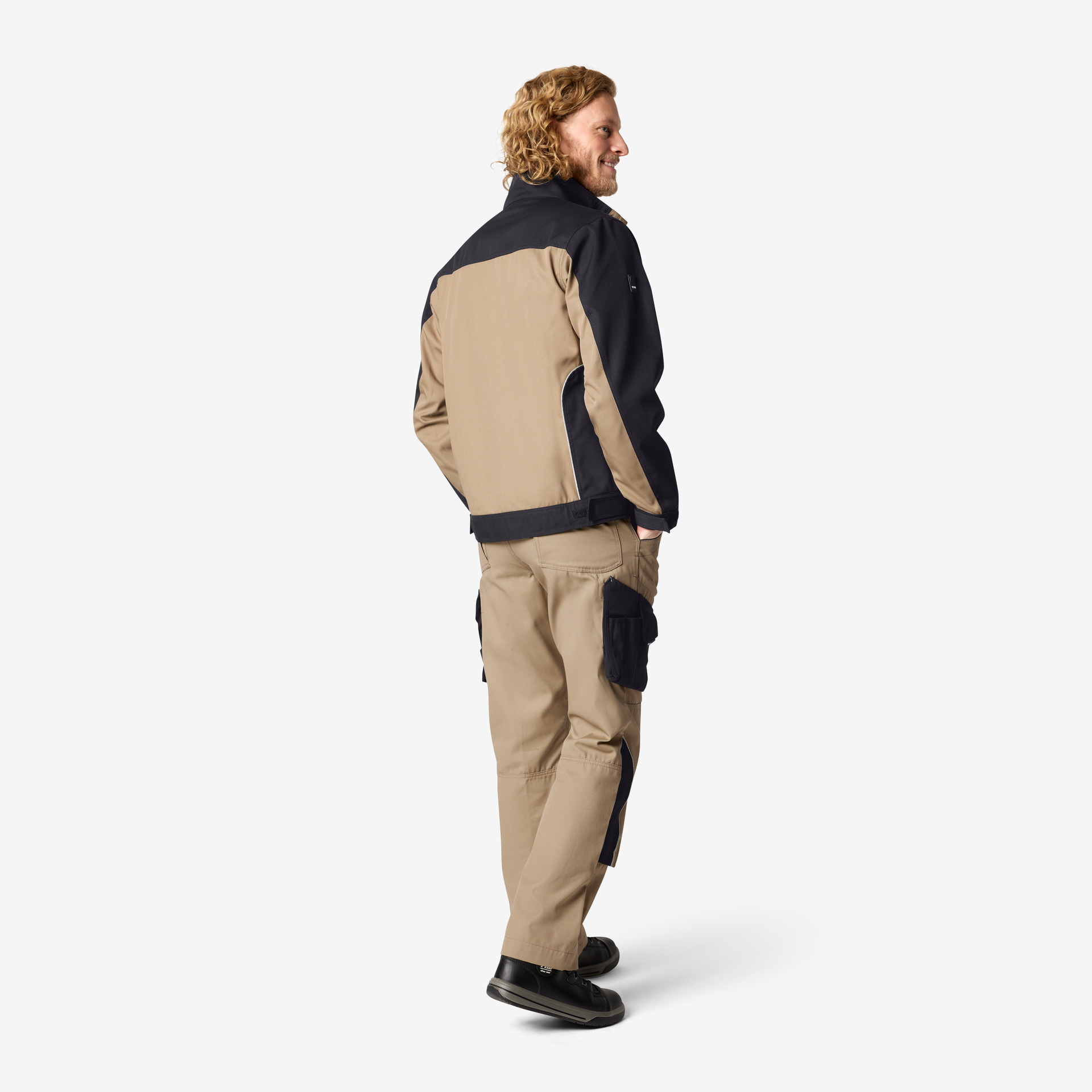 FHB Arbeitshose Bruno, beige-schwarz 46