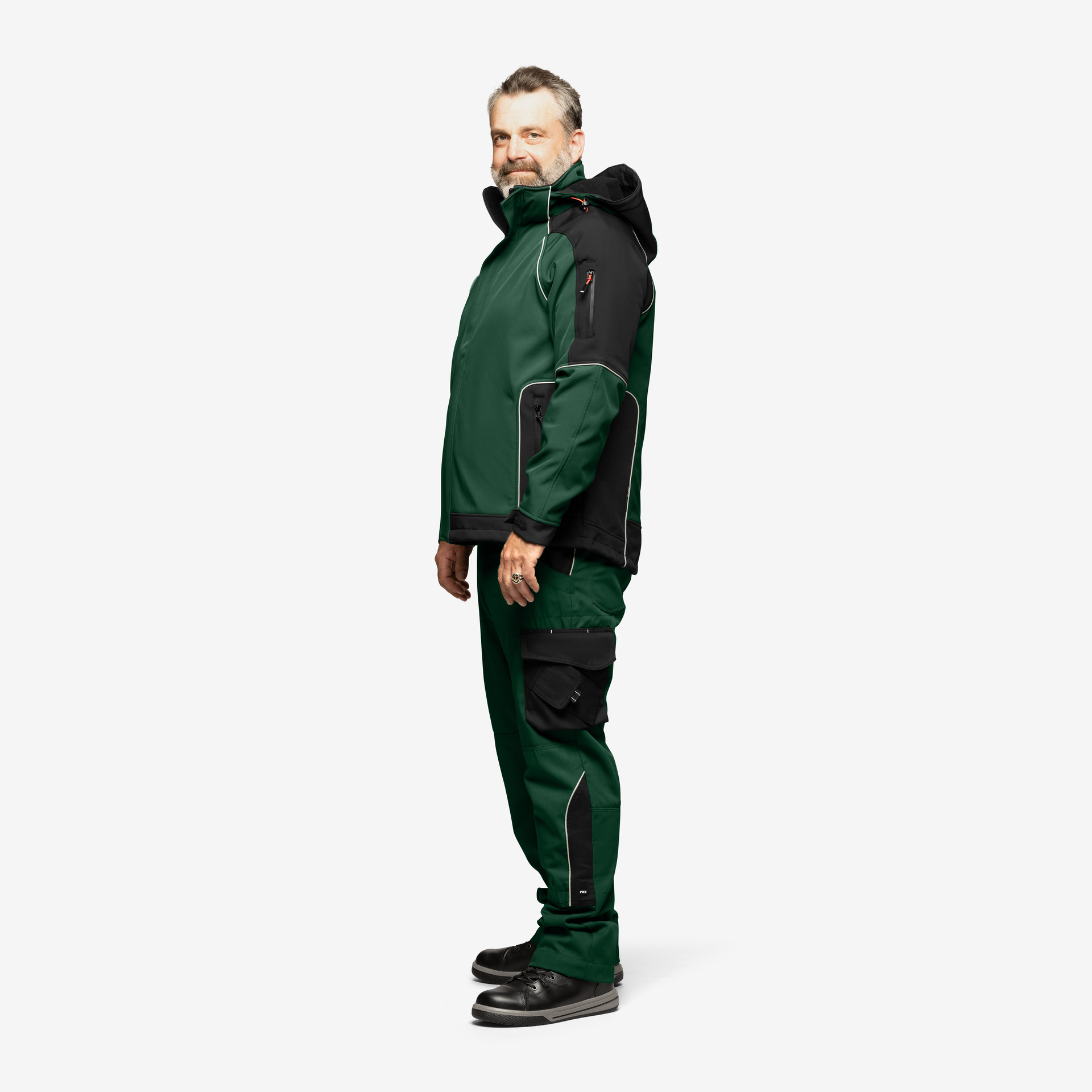 FHB Softshell-Jacke Walter, grün-schwarz XL