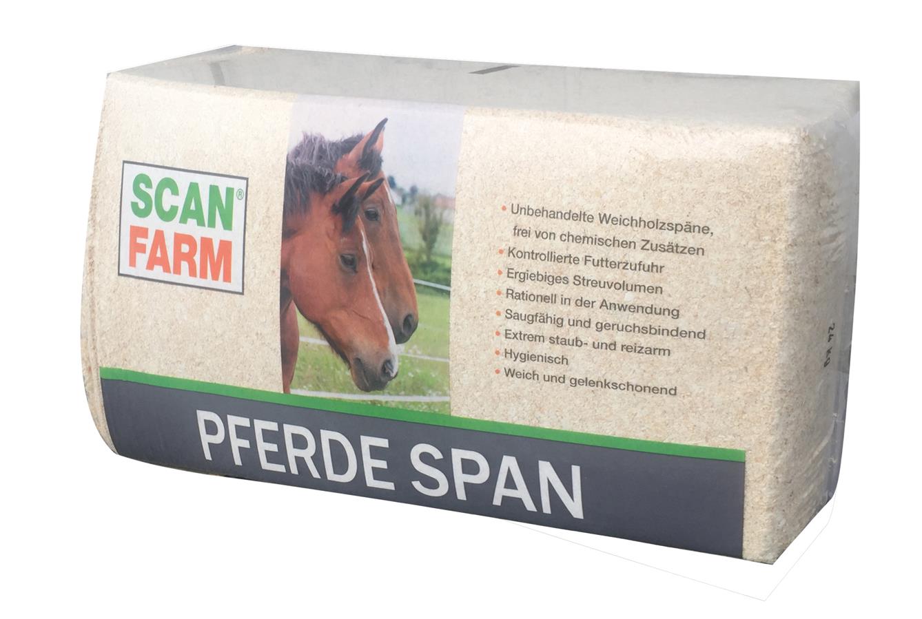ScanFarm® Einstreu Pferde Hobelspäne, Premium Streuspan, 24 kg