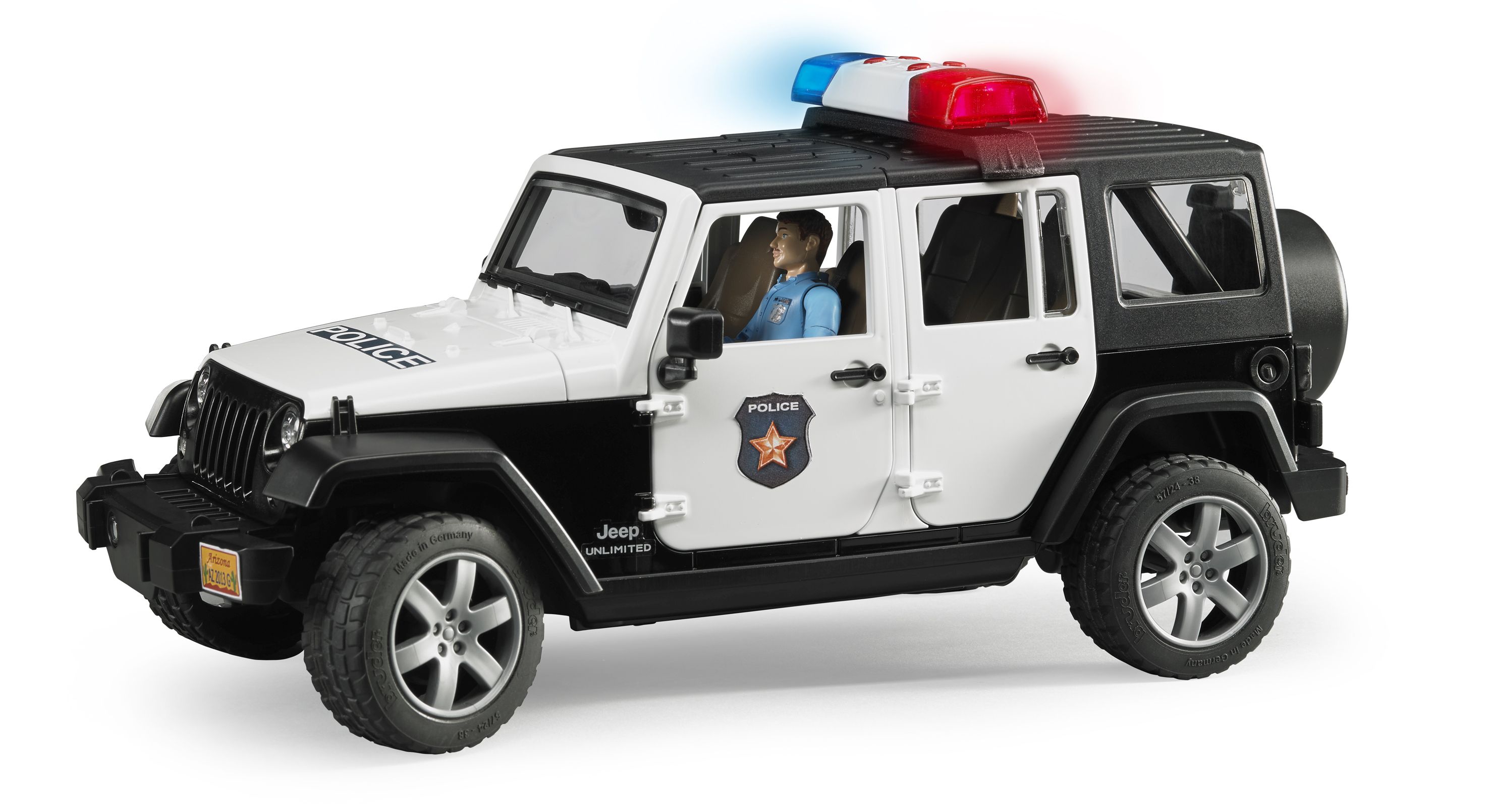 Bruder Jeep Wrangler Unlimited Rubicon Polizeifahrzeug & Polizist