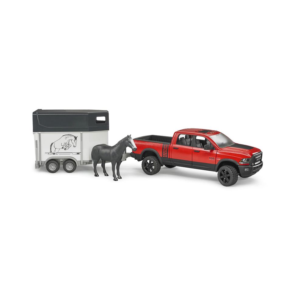 Bruder RAM 2500 Power Wagon mit Pferdeanhänger und Pferd