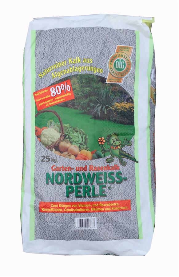 Nordweiss-Perle Garten- und Rasenkalk, 25 kg