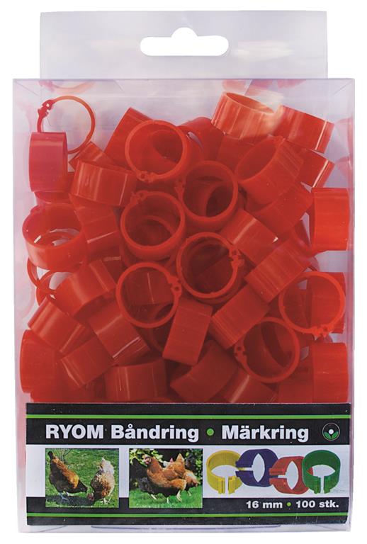 Ryom Bandringe Kunststoff rot 16 mm, 100 St.