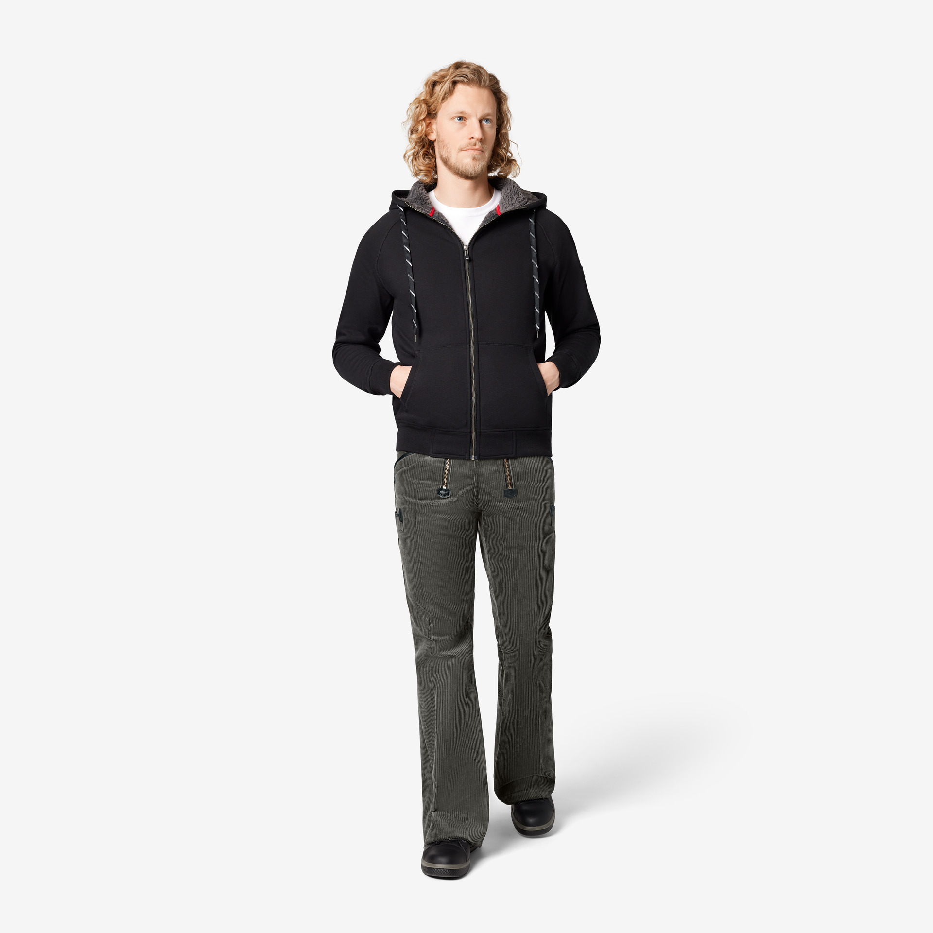 FHB Kapuzen-Sweat-Jacke Jörg, schwarz M