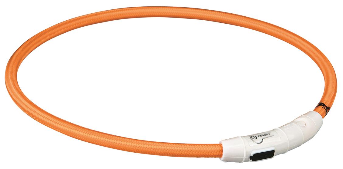 Trixie Flash Leuchtring USB, L-XL, 65 cm, orange