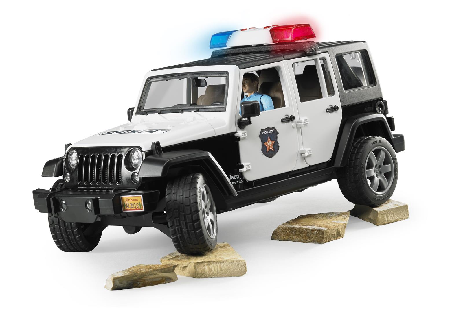 Bruder Jeep Wrangler Unlimited Rubicon Polizeifahrzeug & Polizist