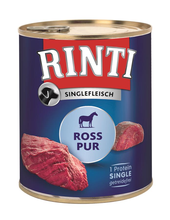 Rinti Singlefleisch Ross PUR Dosenfutter für Hunde getreidefrei, 800 g