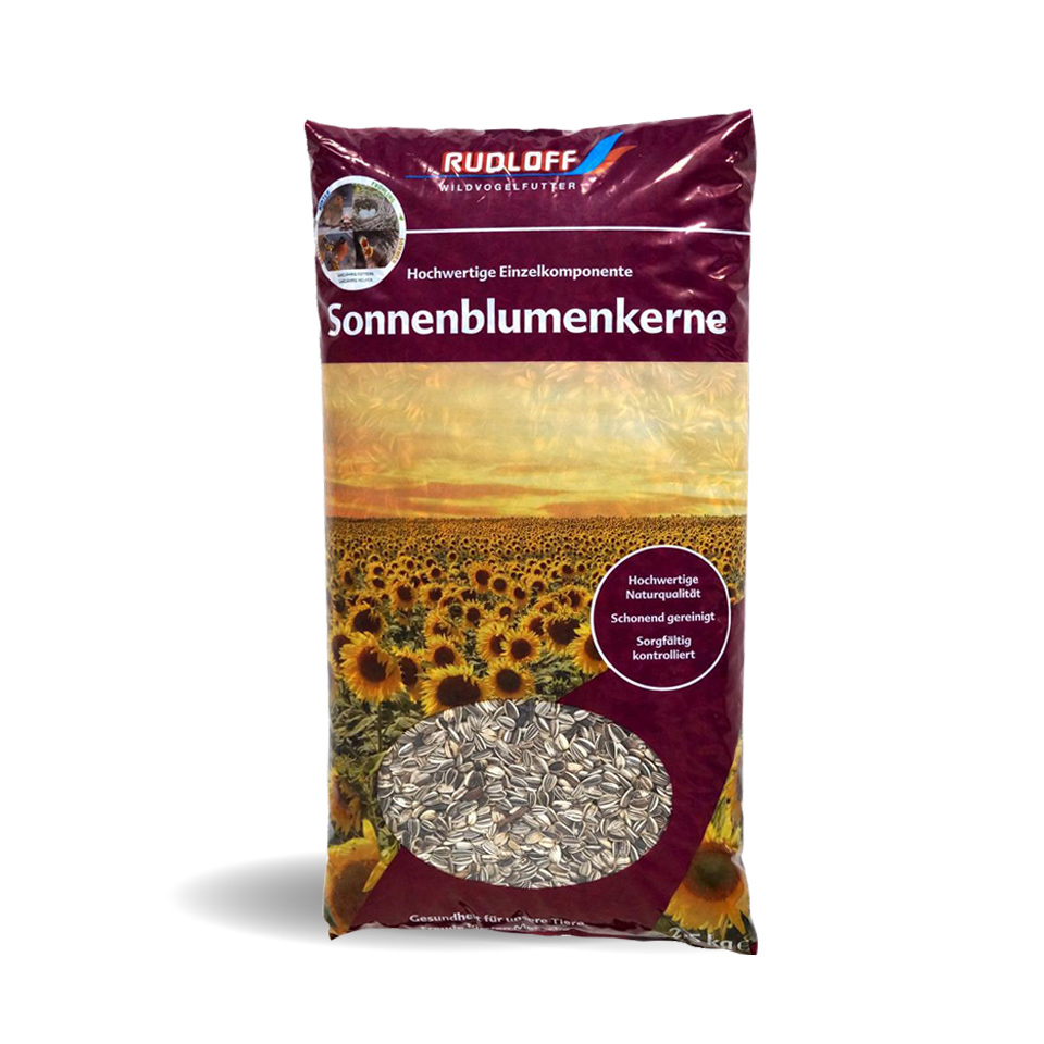 Rudloff Sonnenblumenkerne für Wildvögel, gestreift 2-fach gereinigt, 2,5 kg