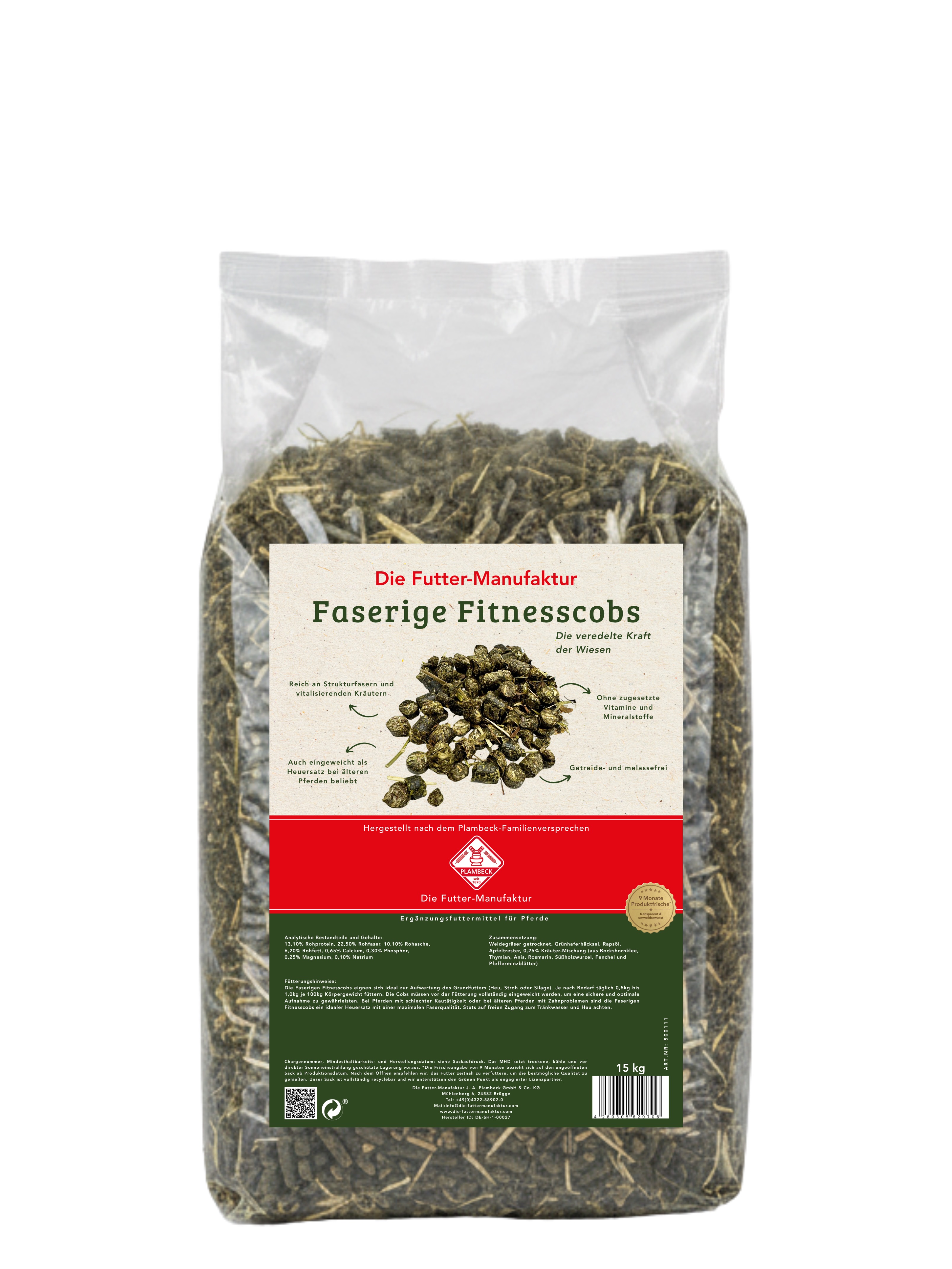 Die Futter-Manufaktur Leuchtfeuer faserige Fitnesscobs für Pferde, 15 kg