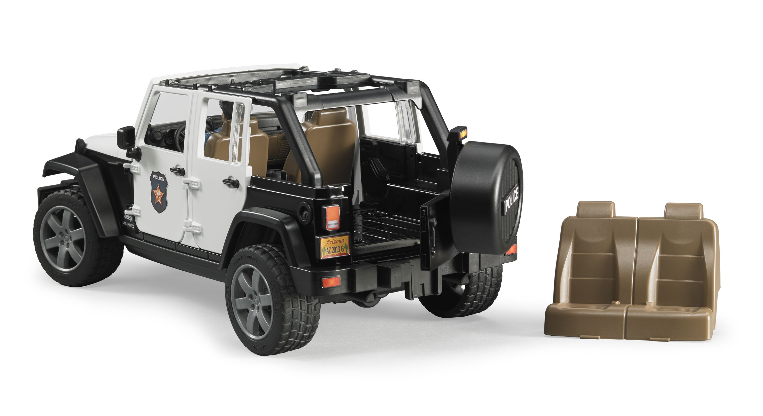 Bruder Jeep Wrangler Unlimited Rubicon Polizeifahrzeug & Polizist